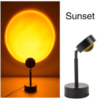 Usb Kleurrijke Zonsondergang Projectie Led Lamp Regenboog Sfeer Nachtlampje Voor Thuis Koffie Achtergrond Muur Decoratie stijl A-Sunset