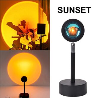 Usb Knop Regenboog Zonsondergang Projector Kleurrijke Led Nachtlampje Uitzending Achtergrond Muur Woondecoratie Coffe Winkel Lamp Sunset lamp