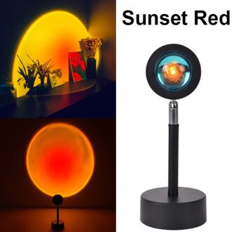 Usb Knop Regenboog Zonsondergang Projector Kleurrijke Led Nachtlampje Uitzending Achtergrond Muur Woondecoratie Coffe Winkel Lamp sunset rood lamp