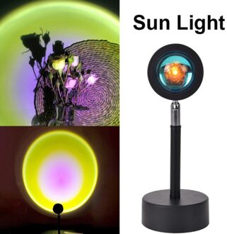 Usb Knop Regenboog Zonsondergang Projector Kleurrijke Led Nachtlampje Uitzending Achtergrond Muur Woondecoratie Coffe Winkel Lamp zon lamp