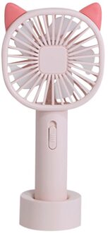 Usb Lading Fan Low Noise Smart Home Draagbare Handheld Multifunctionele Mini Fanspeed Verstelbare 2 Speed Opknoping Fan roze