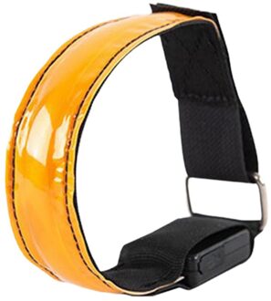 Usb Led Armband Verstelbare Armband Reflecterende Knipperende Strips Enkel Glow Armband Veiligheid Licht Voor Nacht Joggen Wandelen oranje