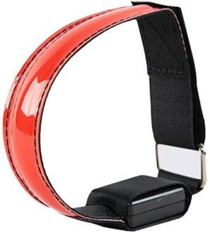 Usb Led Armband Verstelbare Armband Reflecterende Knipperende Strips Enkel Glow Armband Veiligheid Licht Voor Nacht Joggen Wandelen rood