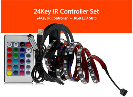 Usb Led Strip 5050 Rgb Flexibele Led Light DC5V Rgb Color Verwisselbare Tv Achtergrond Verlichting. IR 24Key controleur / 3m