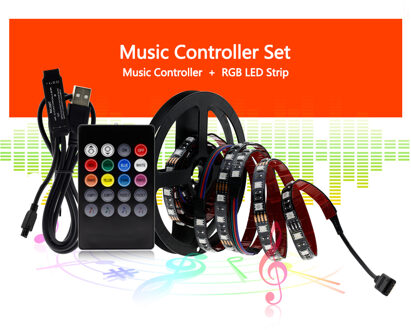 Usb Led Strip 5050 Rgb Flexibele Led Light DC5V Rgb Color Verwisselbare Tv Achtergrond Verlichting. Music controleur / 2m
