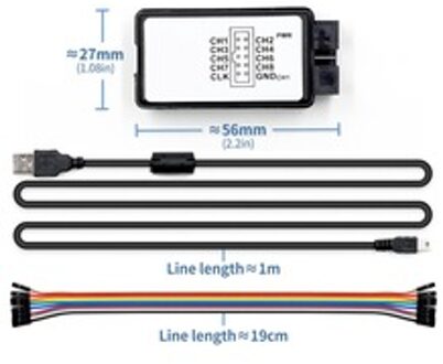 USB Logic SCM 24MHz 8 Kanaals 24 M/seconden Logic Analyzer Debugger voor ARM FPGA Logic Analyzer Logic 24M 8CH
