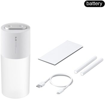 Usb Luchtbevochtiger Dual Sproeier Diffuser 3W 400Ml Verstelbare Luchtbevochtiger Voor Home Office Met Batterij wit accu