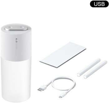 Usb Luchtbevochtiger Dual Sproeier Diffuser 3W 400Ml Verstelbare Luchtbevochtiger Voor Home Office Met Batterij wit USB