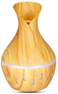 Usb Luchtbevochtiger Elektrische Essentiële Olie Aromatherapie Houtnerf Ultrasone Air Diffuser Met 7 Kleuren Verlichting Voor Home Office Auto wit