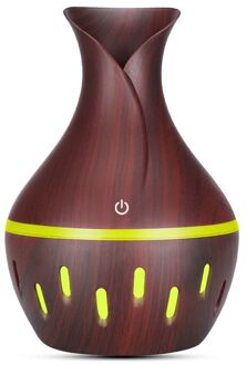 Usb Luchtbevochtiger Elektrische Essentiële Olie Aromatherapie Houtnerf Ultrasone Air Diffuser Met 7 Kleuren Verlichting Voor Home Office Auto zwart