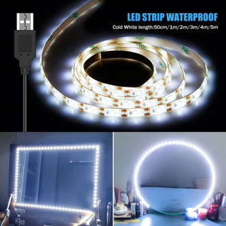 USB Makeup Mirror Light 1M 2M 3M 4M 5M LED Hollywood Vanity Lights 5V Waterproof LED Dressing Table Lamp For Bathroom Decoration