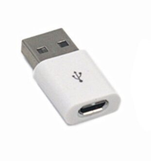 Usb Male Naar Micro Usb Female Naar Usb Male Otg Adapter Converter Data Lader Connector Voor Telefoon tablet Android wit 1stk