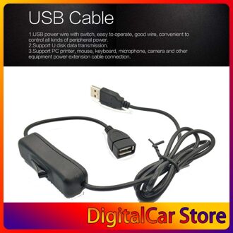 Usb Mannelijke Verlengkabel Met Schakelaar 1M Power Line 4-Core 28AWG Pure Koperdraad Ondersteuning U Disk Data Transmissie