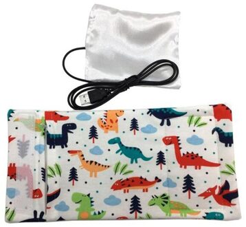 Usb Melk Water Warmer Reizen Wandelwagen Geïsoleerde Tas Baby Verpleging Fles Heater Praktische Draagbare dinosaurus