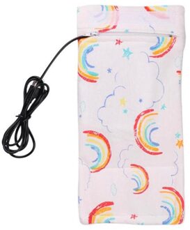 Usb Melk Water Warmer Reizen Wandelwagen Geïsoleerde Tas Baby Verpleging Fles Heater Praktische Draagbare regenboog