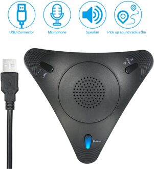 Usb Microfoon Conferentie Voip Omnidirectionele Desktop Bedrade Microfoon Ingebouwde Luidspreker Ondersteuning Volumeregeling Mute Functie