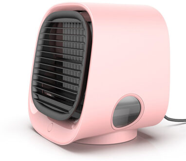 USB Mini Air Conditioner Cooler Portable Summer Space Cooling Fan Humidifier Adjustable Three-speed Desktop Air Conditioner Fan 03 roze