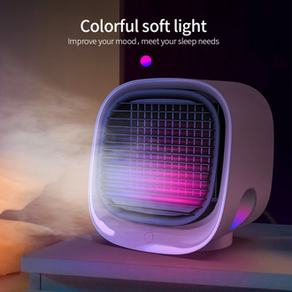USB Mini Air Conditioner with Colorful Light Portable Humidification Desktop Air Cooler Multifunction Summer Air Cooling Fan