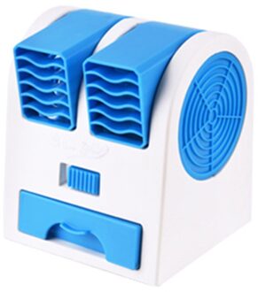 Usb Mini Airconditioner Draagbare Persoonlijke Koelventilator Dubbele Luchtuitlaat Zomer Desktop Luchtkoeler Fan blauw