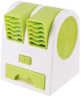 Usb Mini Airconditioner Draagbare Persoonlijke Koelventilator Dubbele Luchtuitlaat Zomer Desktop Luchtkoeler Fan groen