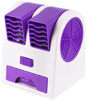 Usb Mini Airconditioner Draagbare Persoonlijke Koelventilator Dubbele Luchtuitlaat Zomer Desktop Luchtkoeler Fan paars