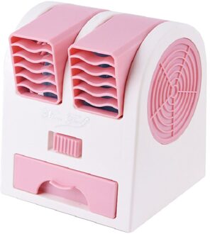 Usb Mini Airconditioner Draagbare Persoonlijke Koelventilator Dubbele Luchtuitlaat Zomer Desktop Luchtkoeler Fan roze