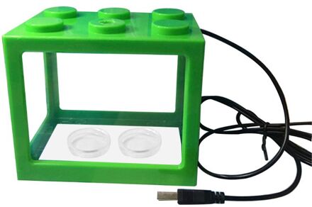 Usb Mini Aquarium Met Led Lamp Licht Home Office Desktop Decoratie groen