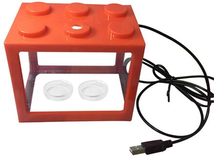Usb Mini Aquarium Met Led Lamp Licht Home Office Desktop Decoratie rood