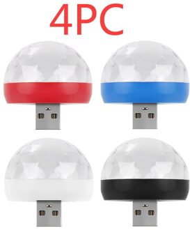 Usb Mini Disco Podium Verlichting Led Xmas Party Dj Karaoke Auto Decor Lamp Mobiel Muziek Crystal Magic Ball Kleurrijke licht 4stk