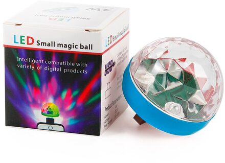 Usb Mini Disco Podium Verlichting Led Xmas Party Dj Karaoke Auto Decor Lamp Mobiel Muziek Crystal Magic Ball Kleurrijke licht USB blauw