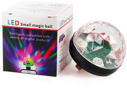 Usb Mini Disco Podium Verlichting Led Xmas Party Dj Karaoke Auto Decor Lamp Mobiel Muziek Crystal Magic Ball Kleurrijke licht USB zwart