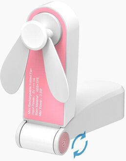 Usb Mini Fold Fan Electric Portable Hold Small Air Cooler Originality Charging Household Electrical Appliances Desktop Ventilado 1 stk roze