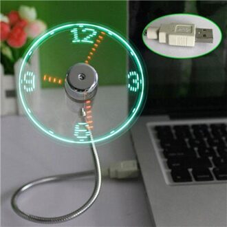 USB Mini Klok LED Licht USB Fan Tijd Klok Verstelbare Desktop Klok Draagbare Flexibele Cool Gadget Tijd Display Clock