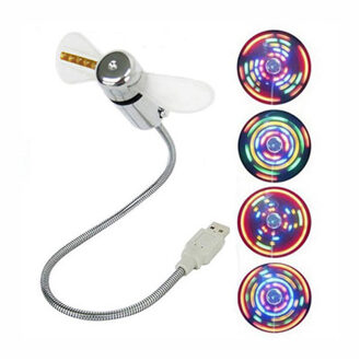 USB Mini Klok LED Licht USB Fan Tijd Klok Verstelbare Desktop Klok Draagbare Flexibele Cool Gadget Tijd Display Colourful