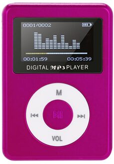 Usb Mini MP3 Speler Lcd-scherm Ondersteuning 32Gb Micro Sd Tf Card heet roze