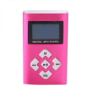USB Mini MP3 Speler Lcd-scherm Ondersteuning 8GB Micro SD TF Card 7.2 heet roze