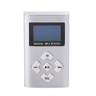 USB Mini MP3 Speler Lcd-scherm Ondersteuning 8GB Micro SD TF Card 7.2 zilver