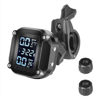 Usb Motorfiets Tpms Solar Motor Bandenspanning Band Temperatuurbewaking Alarmsysteem Met 2 Externe Sensoren Motor Accessoire