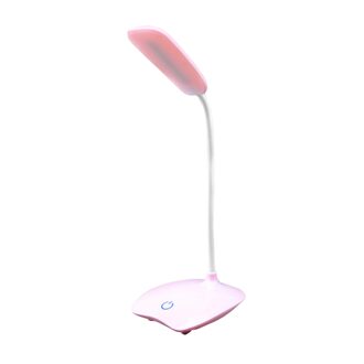 USB Oplaadbare 3 Modes Verstelbare LED Bureaus Lamp Student Studie Licht 360 Graden Gratis LED Tafel Leeslamp roze