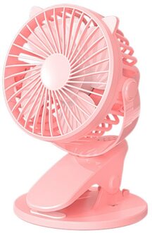 Usb Oplaadbare Clip Desktop/Tafel Fan Mini Draagbare Klem Ventilator 360 Graden Roterende Ventilator Met Lucht cooler Fan roze