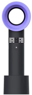 Usb Oplaadbare Draagbare Bladeless Fan Handheld Mini Koeler Geen Blad Handy Fan Met 3 Ventilator Snelheid Niveau Led Indicator zwart