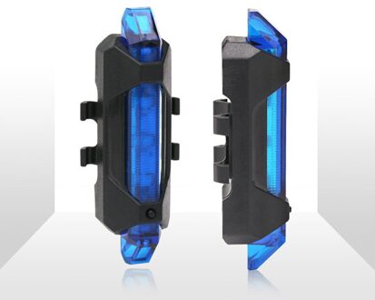 Usb Oplaadbare Fiets Achterlicht Ultra Lange Levensduur Batterij Rijden Achterlichten Waterdichte Veiligheid Waarschuwingslampje Fiets Accessoire blauw