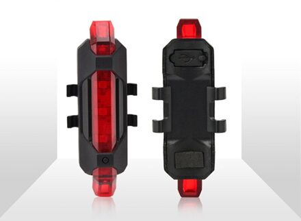 Usb Oplaadbare Fiets Achterlicht Ultra Lange Levensduur Batterij Rijden Achterlichten Waterdichte Veiligheid Waarschuwingslampje Fiets Accessoire rood