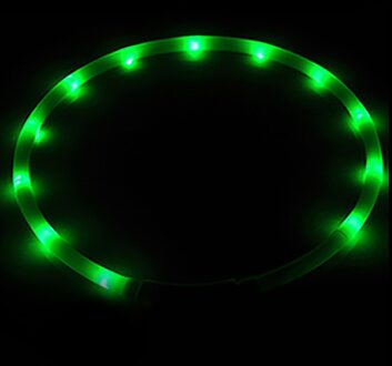 Usb Oplaadbare Knipperende Night Halsbanden Lichtgevende Huisdier Kraag 12 Led Verlichting Usb Halsband Glowing Teddy Flash Kraag Huisdier #30 groen