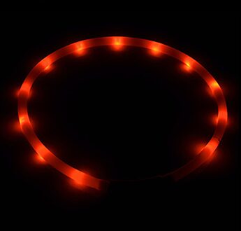 Usb Oplaadbare Knipperende Night Halsbanden Lichtgevende Huisdier Kraag 12 Led Verlichting Usb Halsband Glowing Teddy Flash Kraag Huisdier #30 oranje