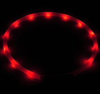 Usb Oplaadbare Knipperende Night Halsbanden Lichtgevende Huisdier Kraag 12 Led Verlichting Usb Halsband Glowing Teddy Flash Kraag Huisdier #30 rood