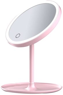 Usb Oplaadbare Led Verstelbare Daglicht Cosmetische Make-Up Spiegel Desktop Lamp Smart Vullen Licht Schoonheid Slaapzaal Make Bad Kamer roze