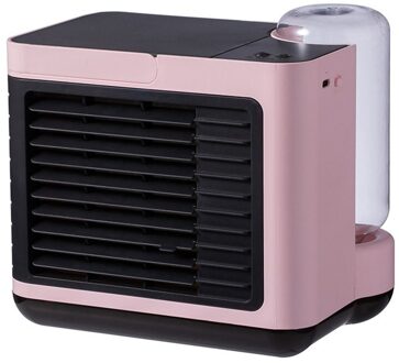 Usb Oplaadbare Negatieve Ionen Airconditioning Fan Drie Versnelling Wind Snelheid Laag Geluidsniveau Kleine Mini Water Koelventilator roze