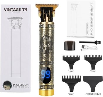 Usb Oplaadbare Tondeuse Lcd Display Tondeuse Kapper Haar Snijmachine Baard Trimmer Voor Mannen Kapsel Styling Tool LCD Buddha met doos