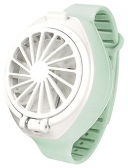 Usb Oplaadbare Ventilator Met Comfortabele Polsband Draagbare Mini Fan Horloge-Vormige Ventilator Controle Voor Binnenshuis Of Buitenshuis Reizen groen